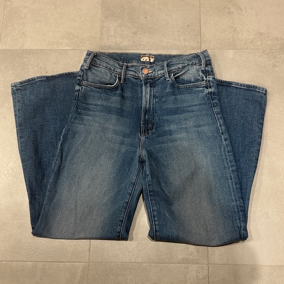 MOTHER The Hustler Roller Sneak High-Rise Wide-Leg Jeans in High on the Hog - Picture 7 of 11